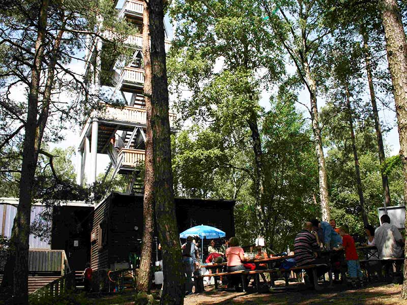Ziel der Tour A bei der Seniorenwanderung am 29. Juli: der Eckkopfturm bei Deidesheim. Foto: Tourist Service Gmbh Deidesheim/Kurt Groß